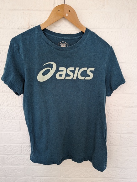 Asics Crew Neck T Shirt - Size M - Green - Cotton - P2P 21" - Picture 4 of 6